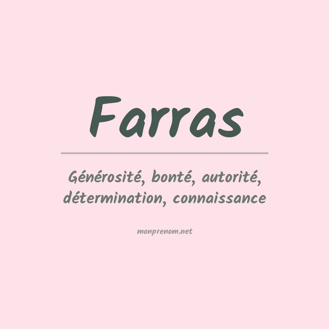 Signification du prénom Farras