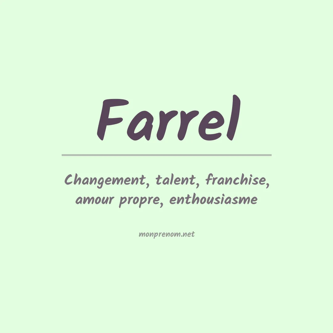 Signification du prénom Farrel