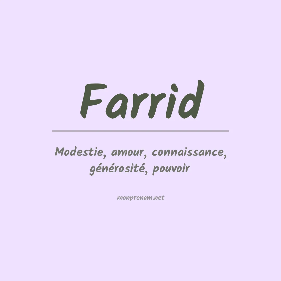 Signification du prénom Farrid