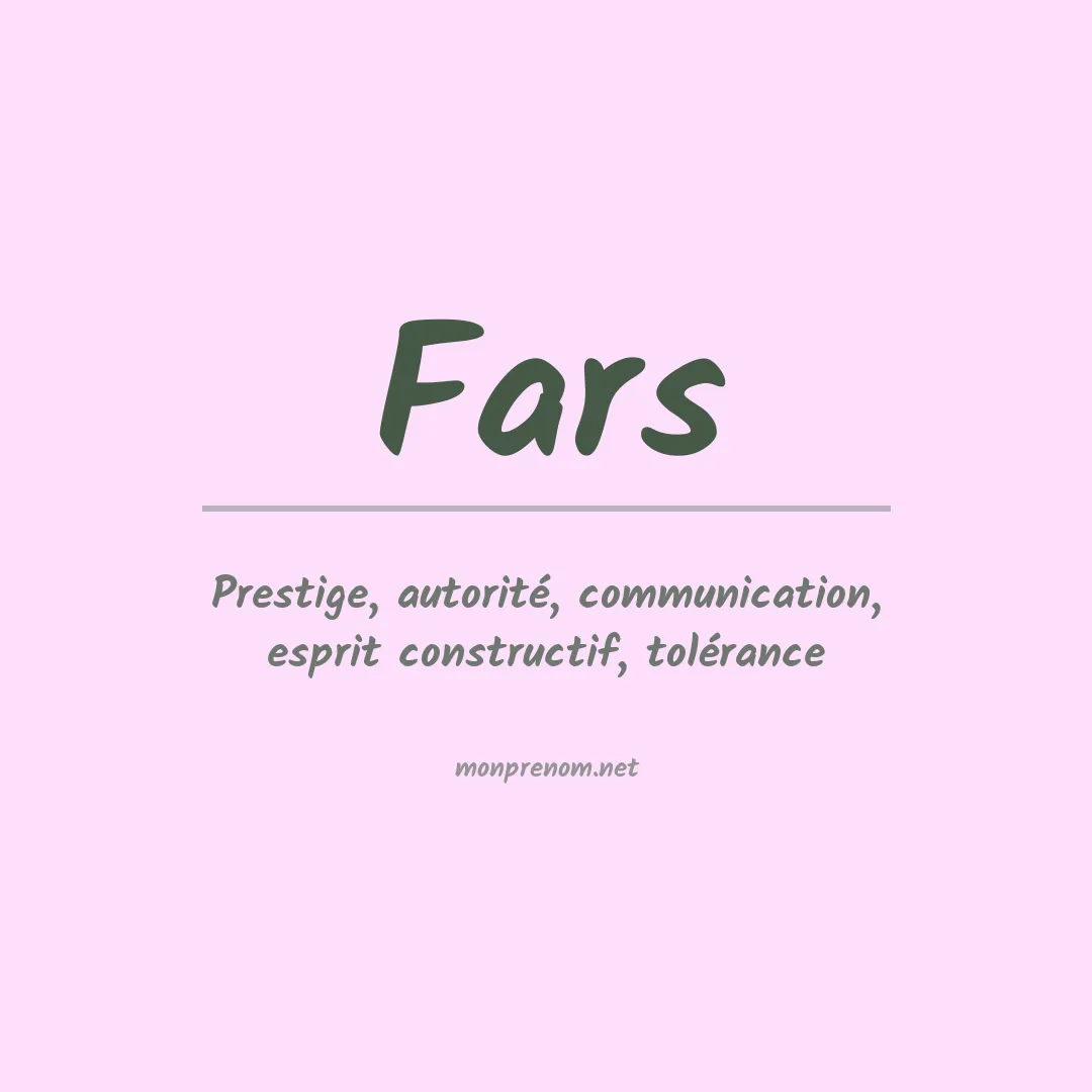 Signification du prénom Fars