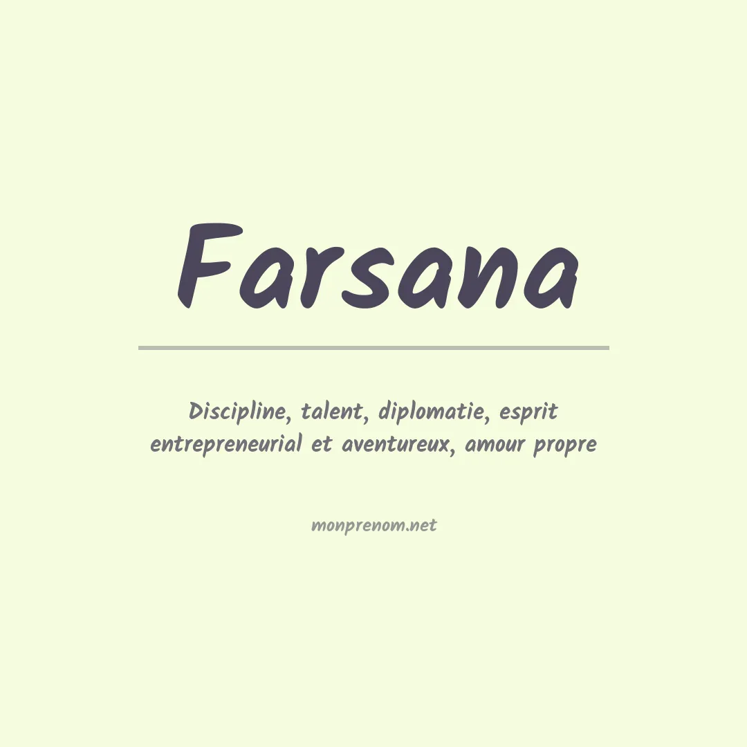 Signification du prénom Farsana