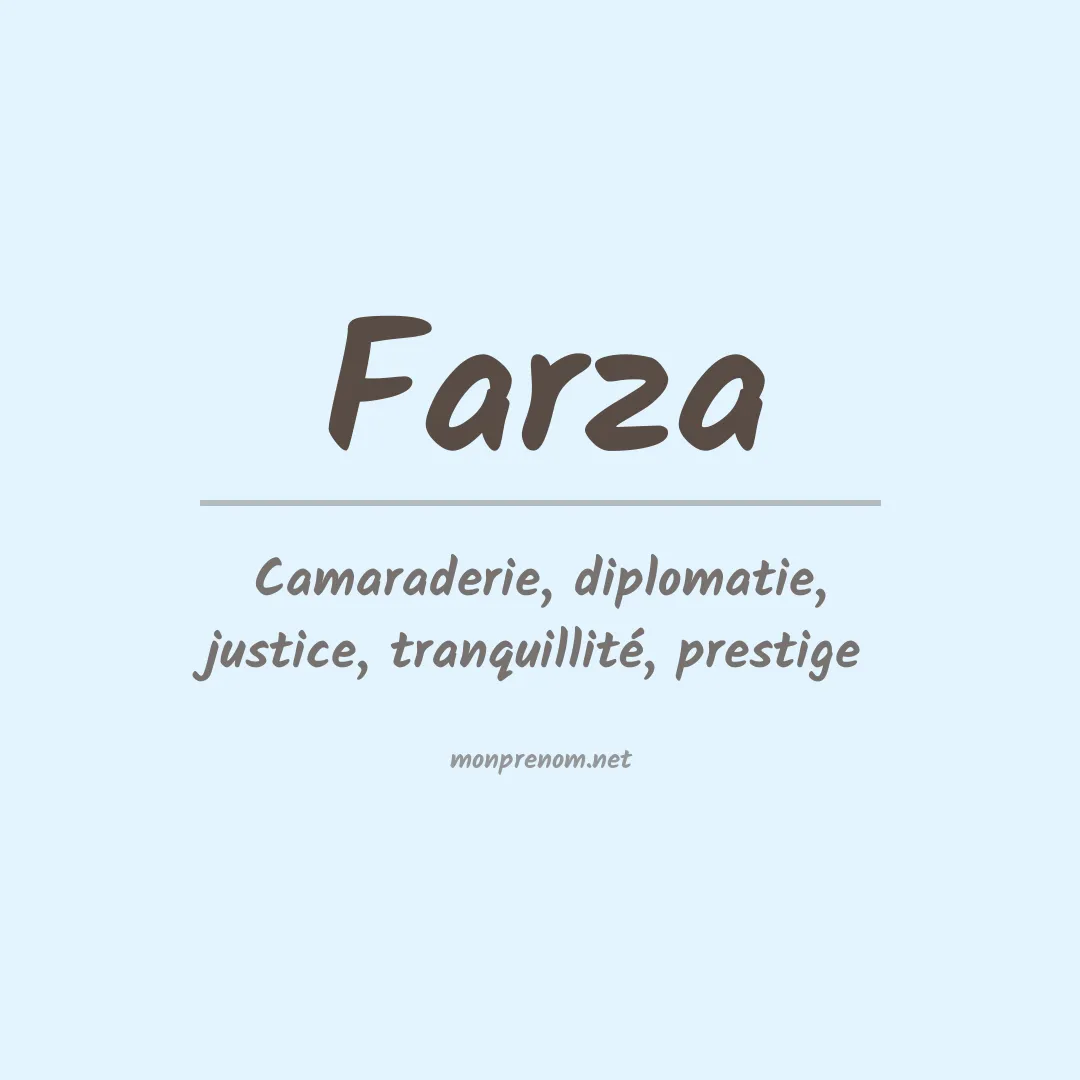 Signification du prénom Farza