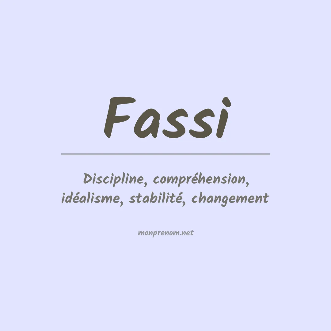 Signification du prénom Fassi