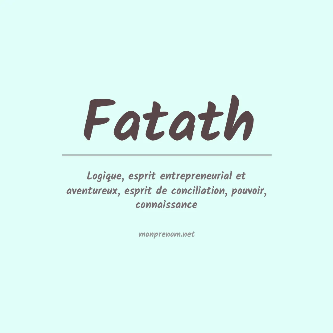 Signification du prénom Fatath