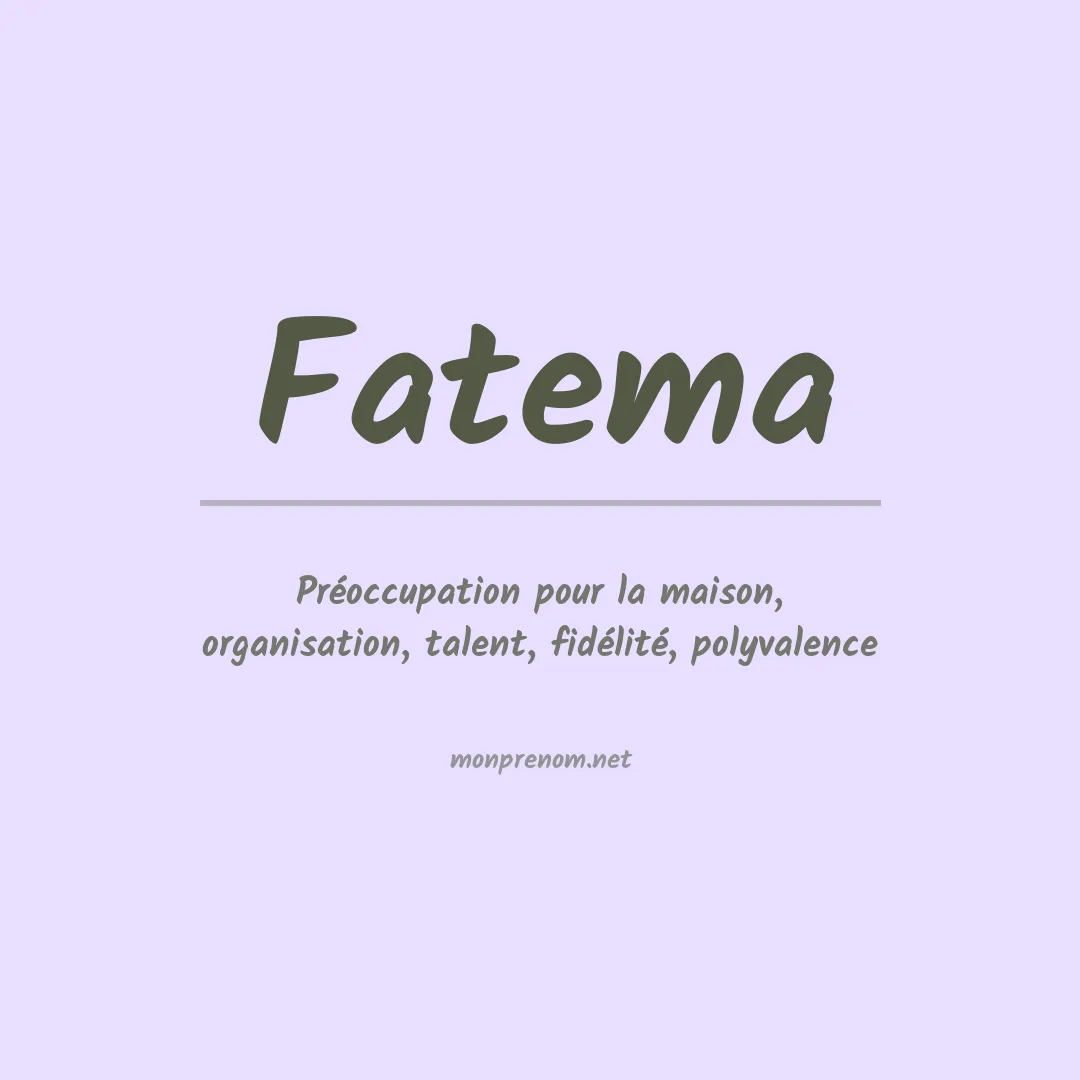 Prénom Fatema