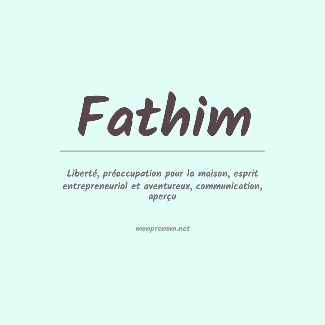 Signification du prénom Fathim