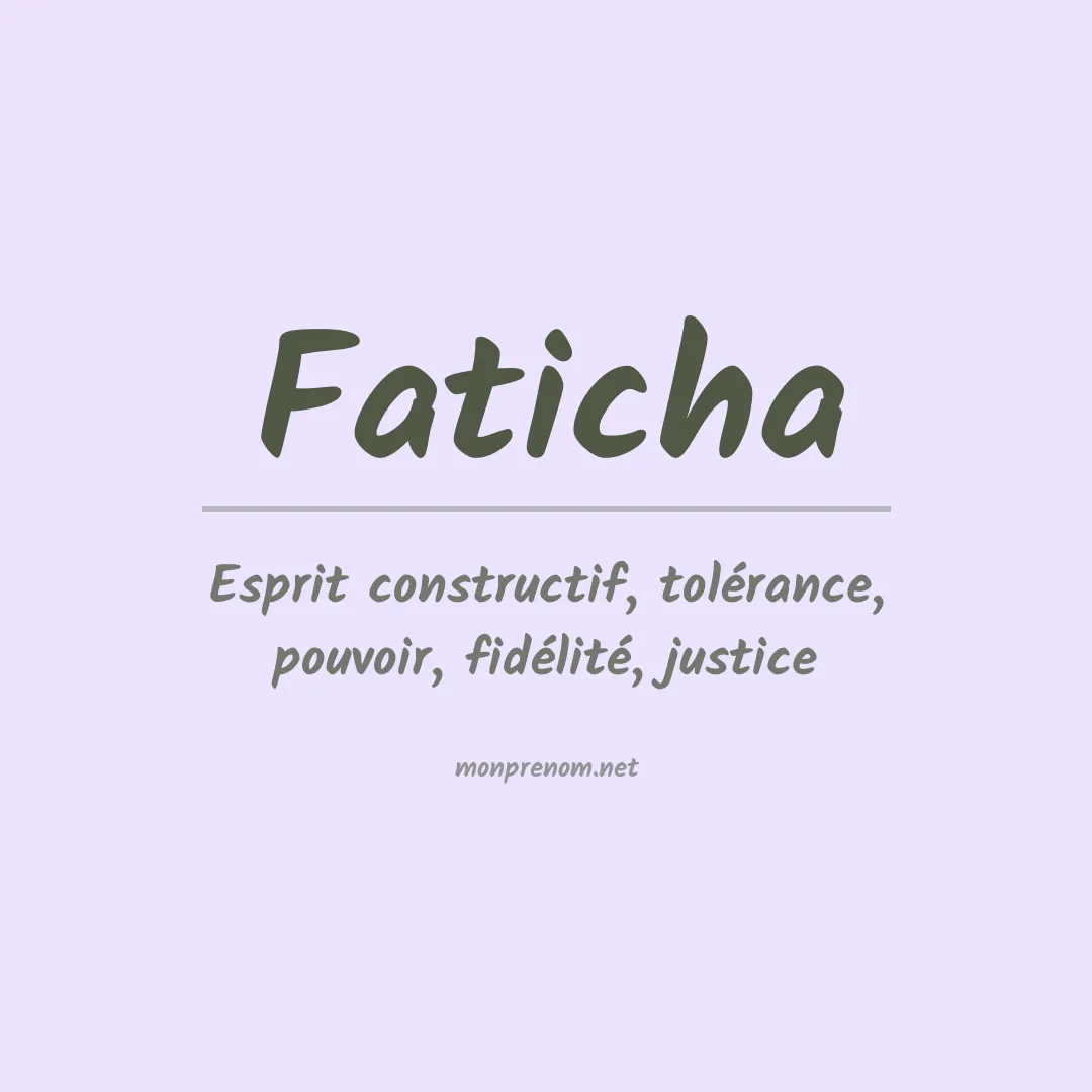 Signification du prénom Faticha