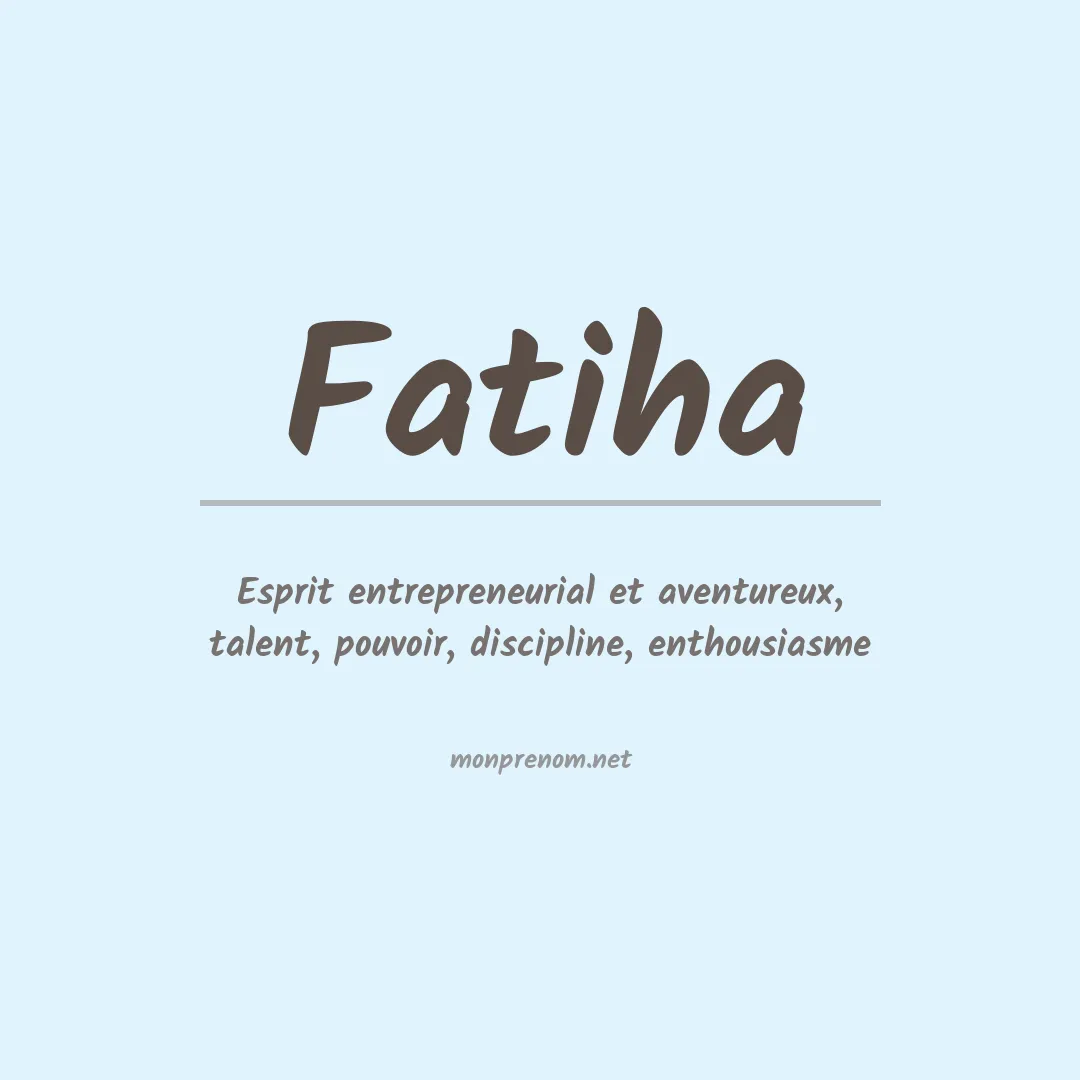 Prénom Fatiha
