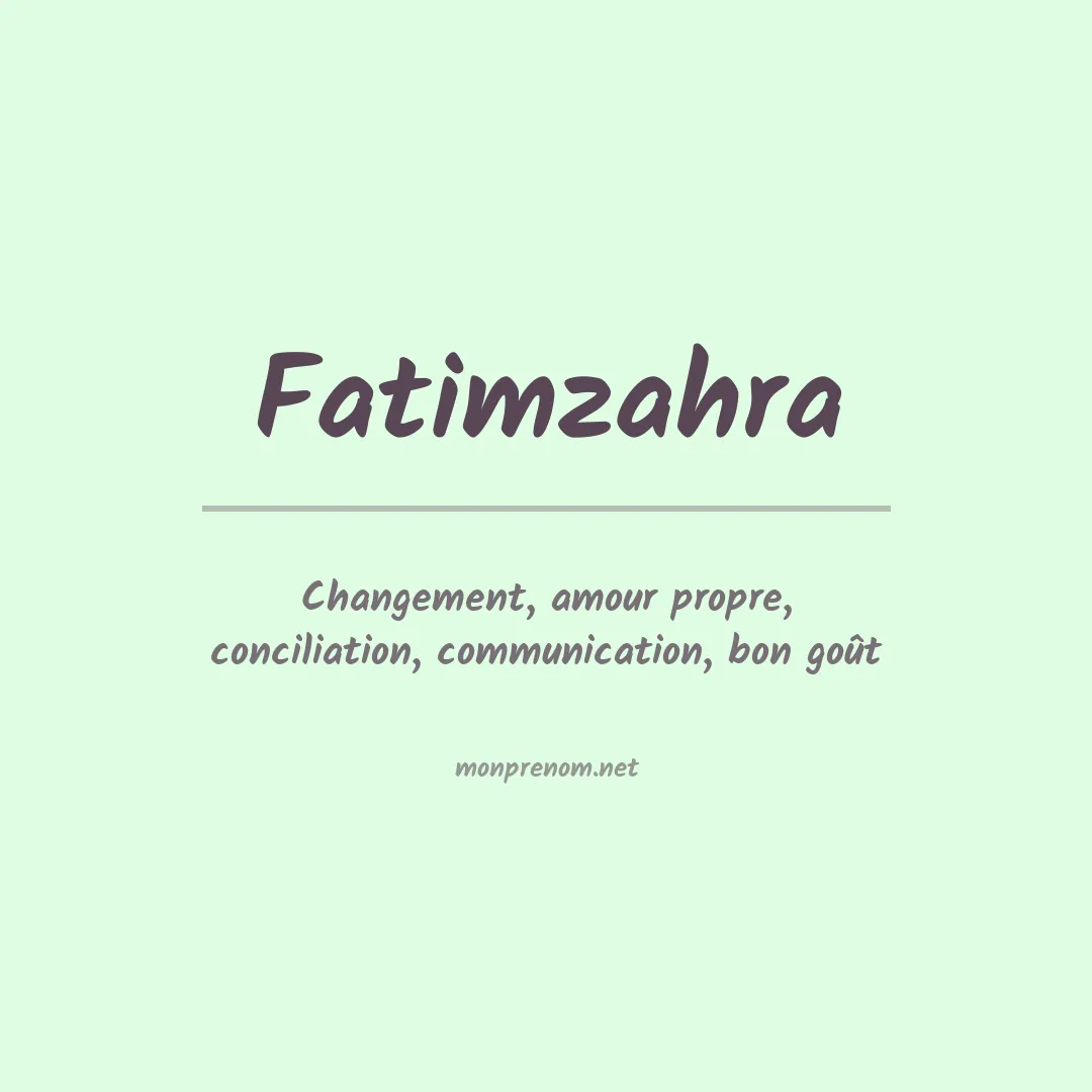 Signification du prénom Fatimzahra