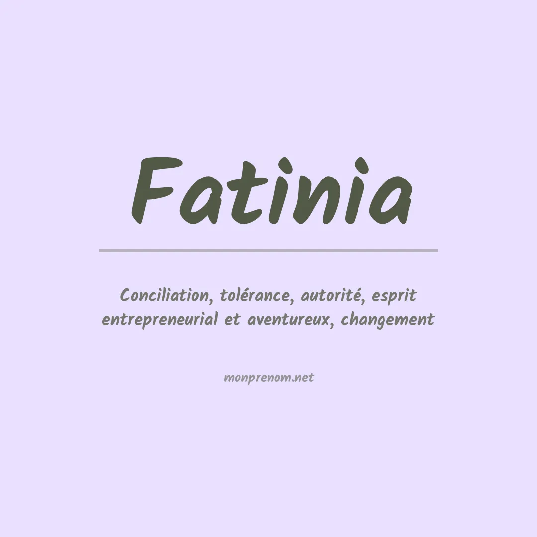 Signification du prénom Fatinia