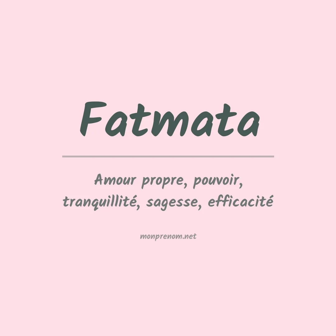 Signification du prénom Fatmata