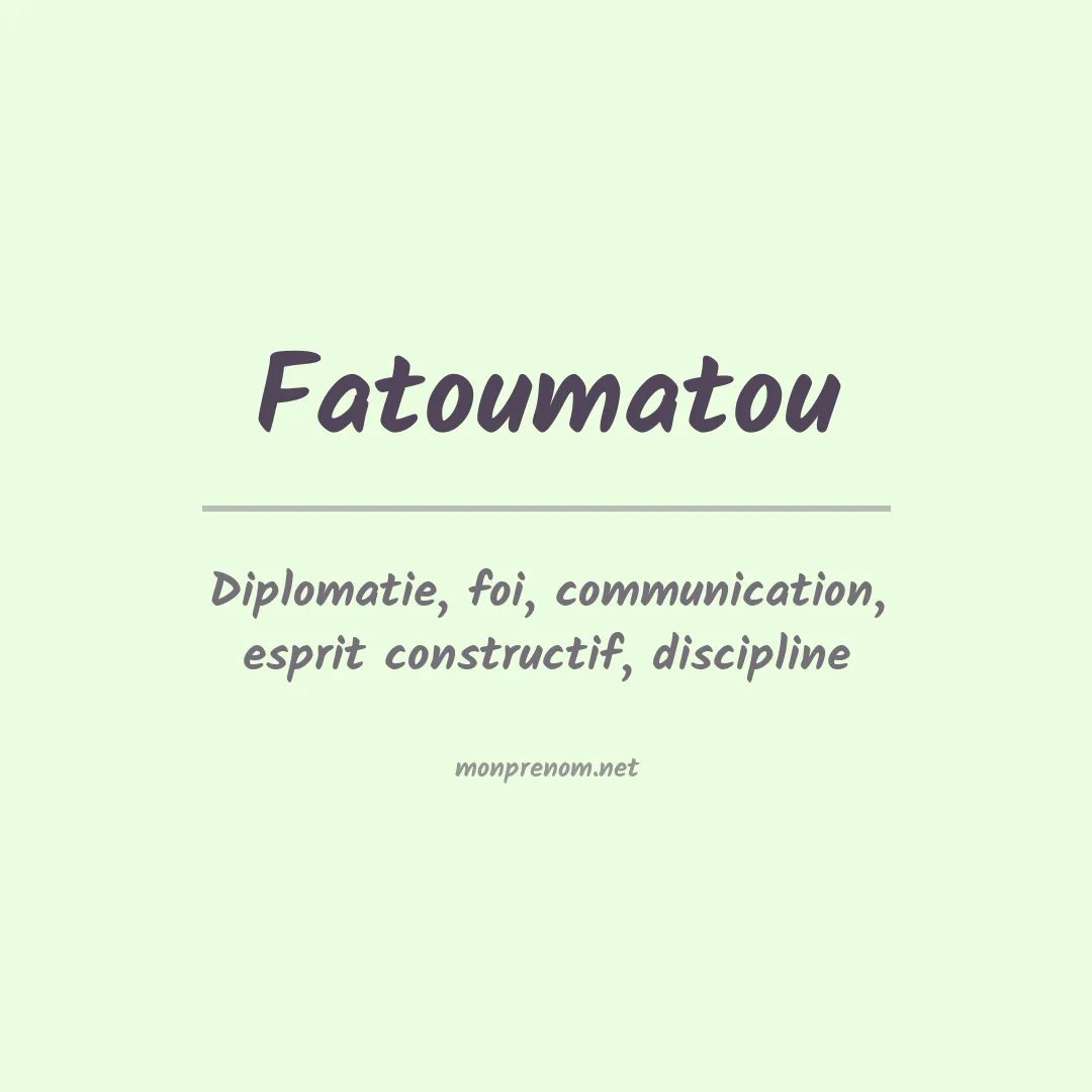 Prénom Fatoumatou