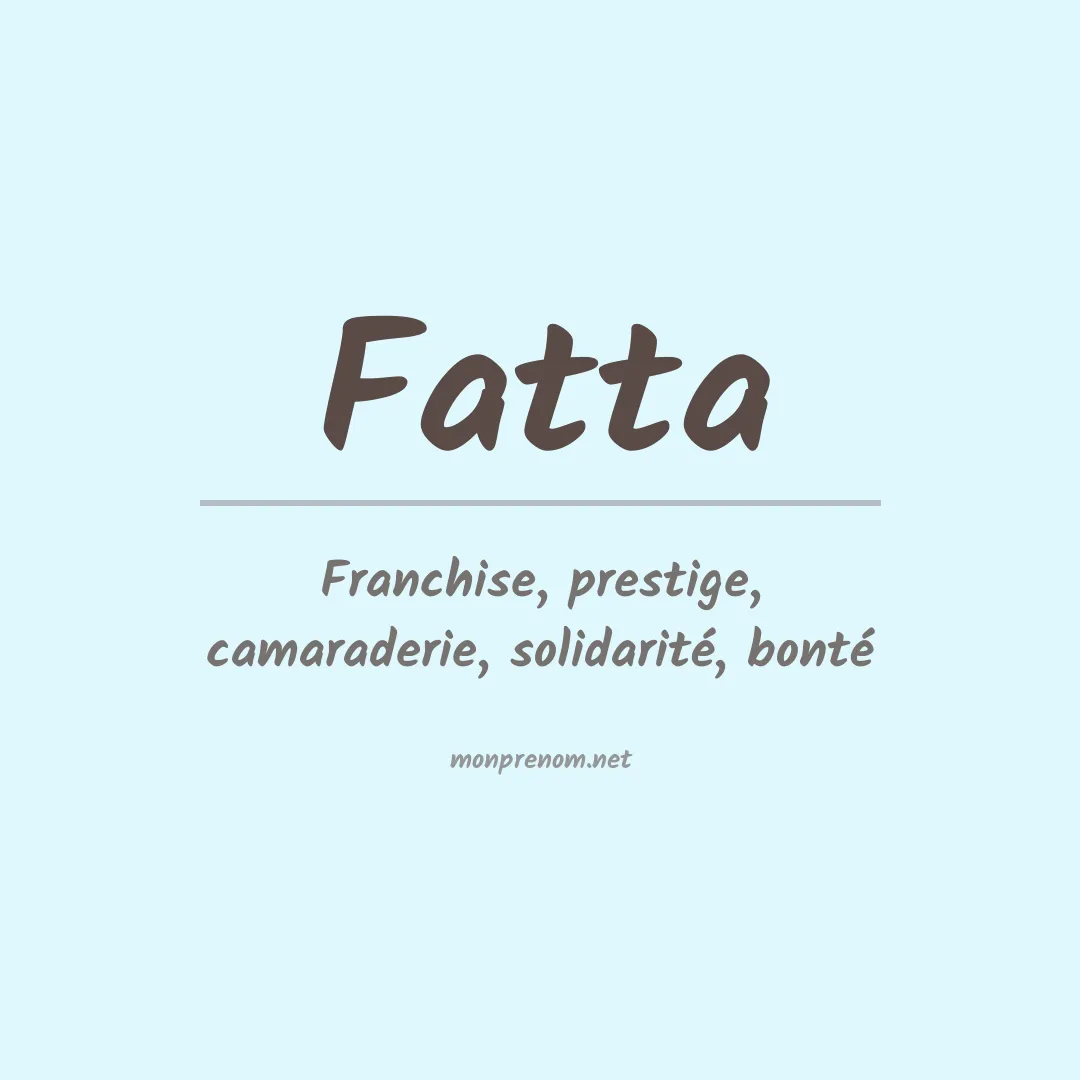 Prénom Fatta