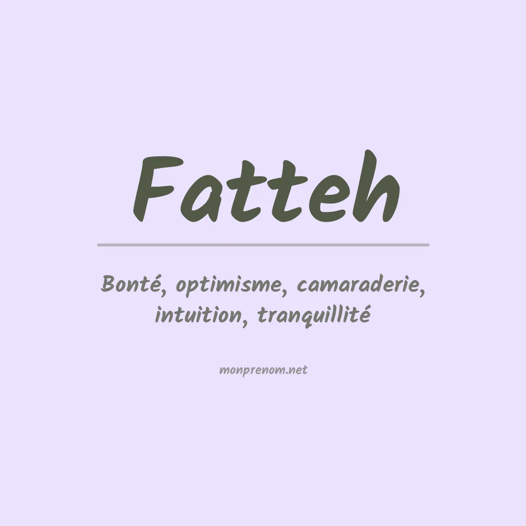 Signification du prénom Fatteh