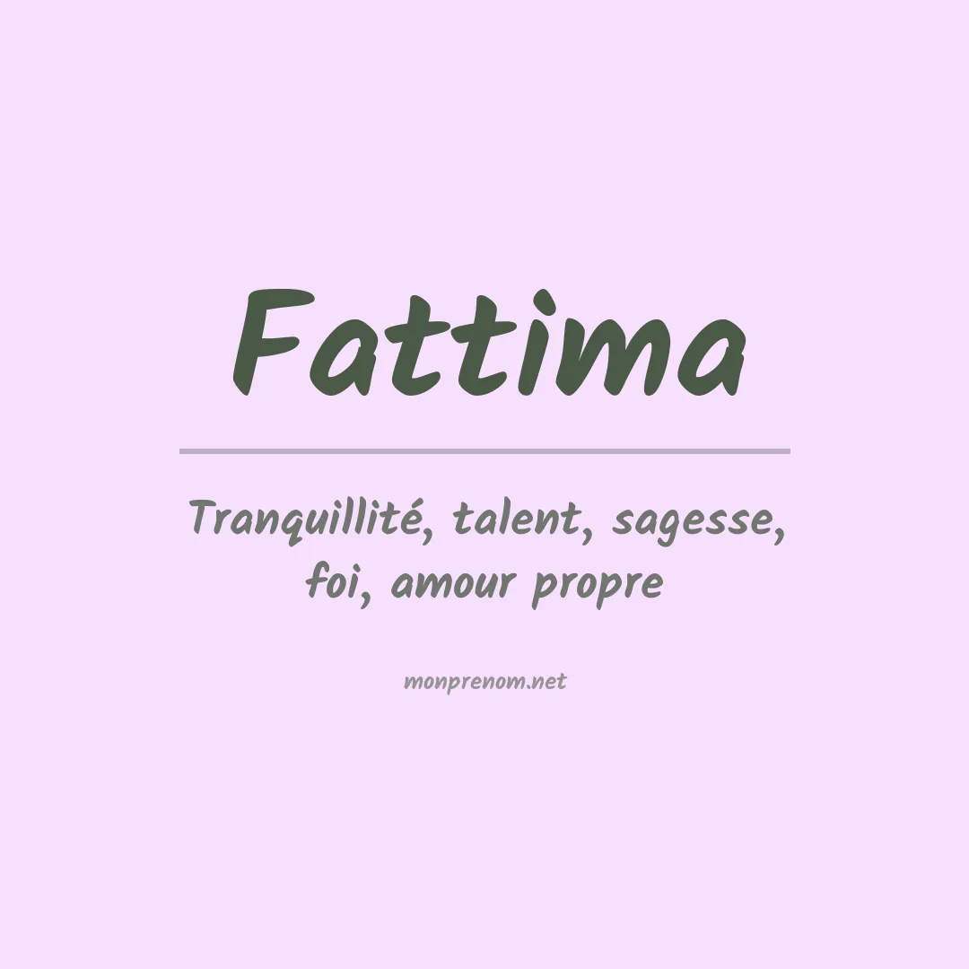 Signification du prénom Fattima
