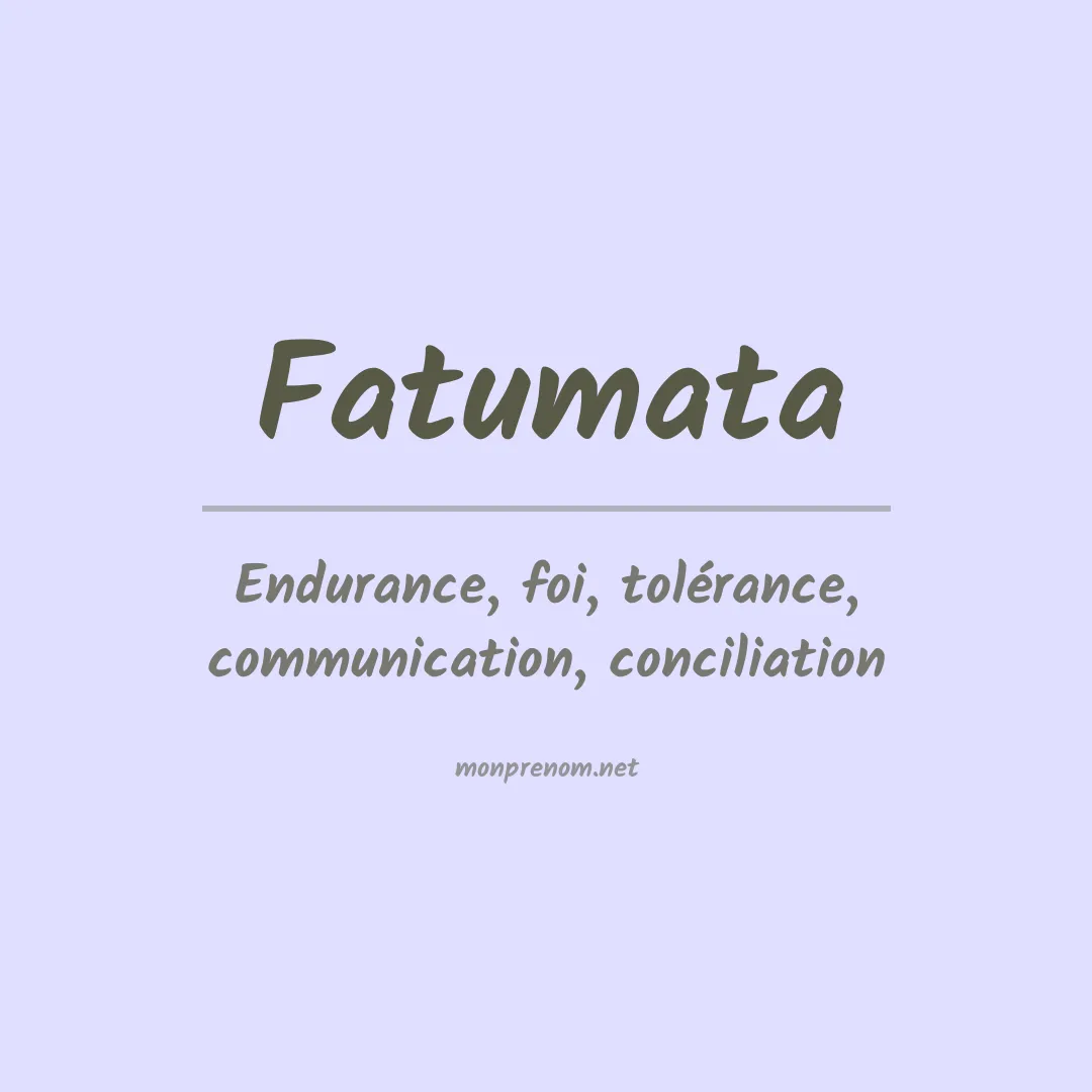 Signification du prénom Fatumata