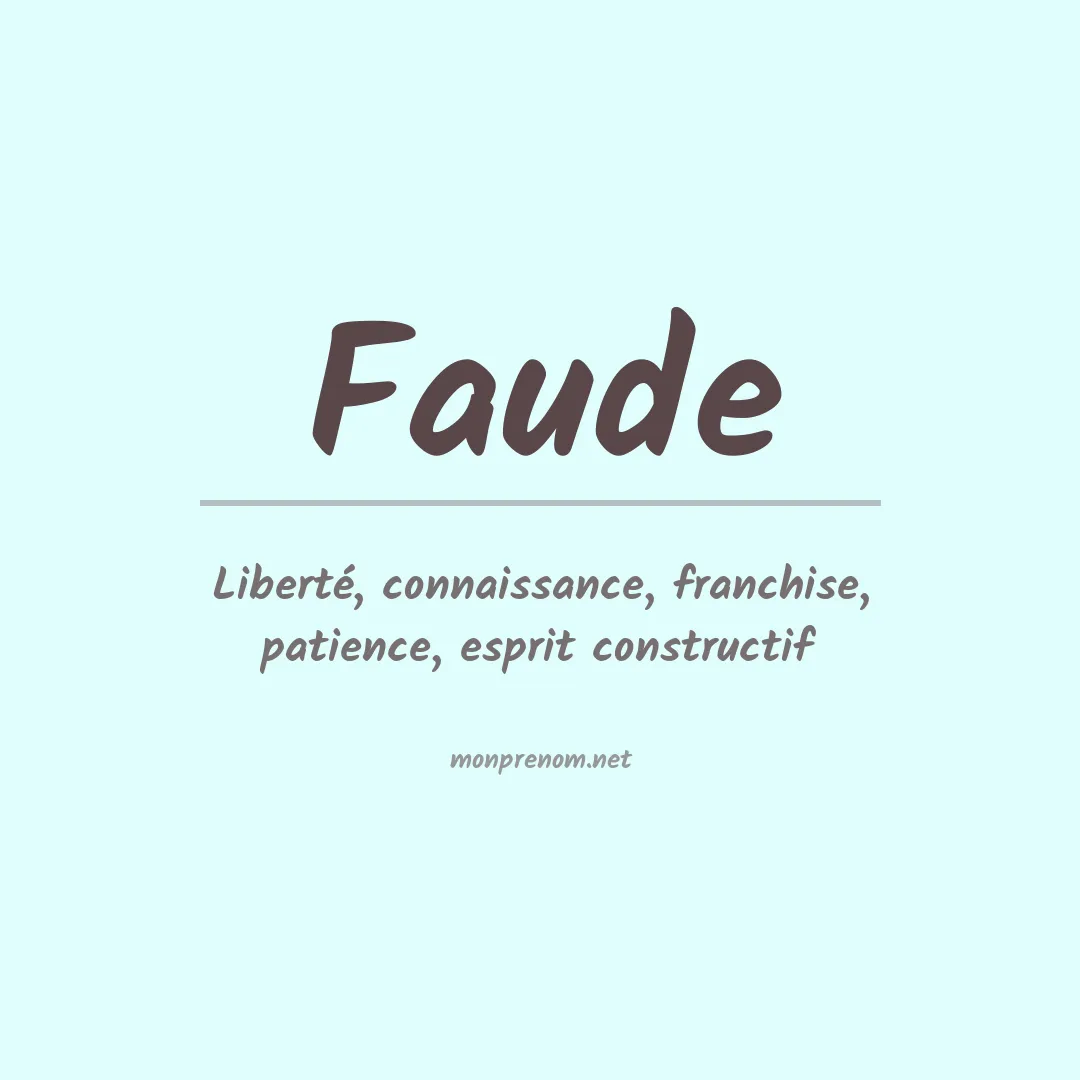 Signification du prénom Faude