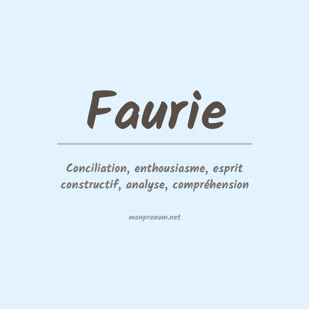 Signification du prénom Faurie