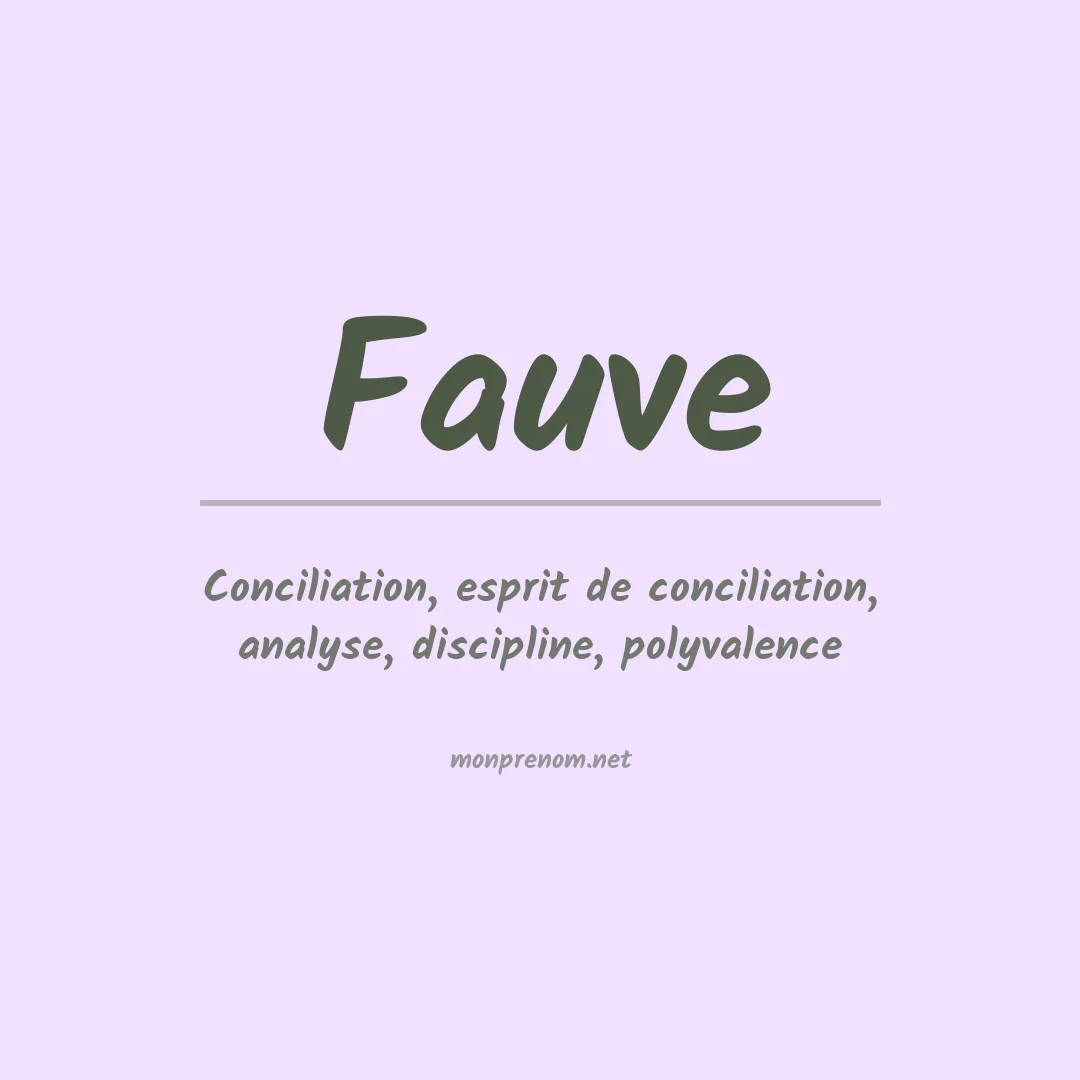 Signification du prénom Fauve