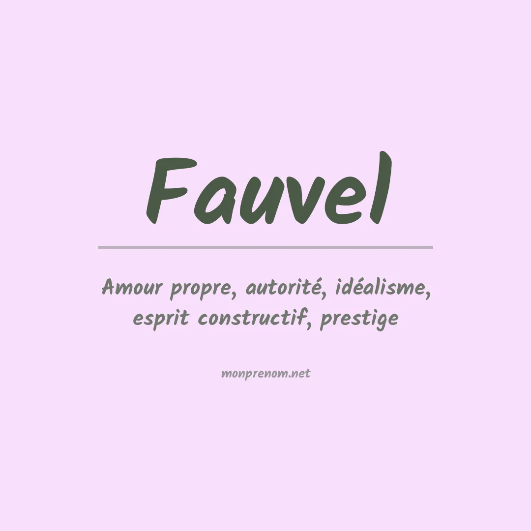 Signification du prénom Fauvel