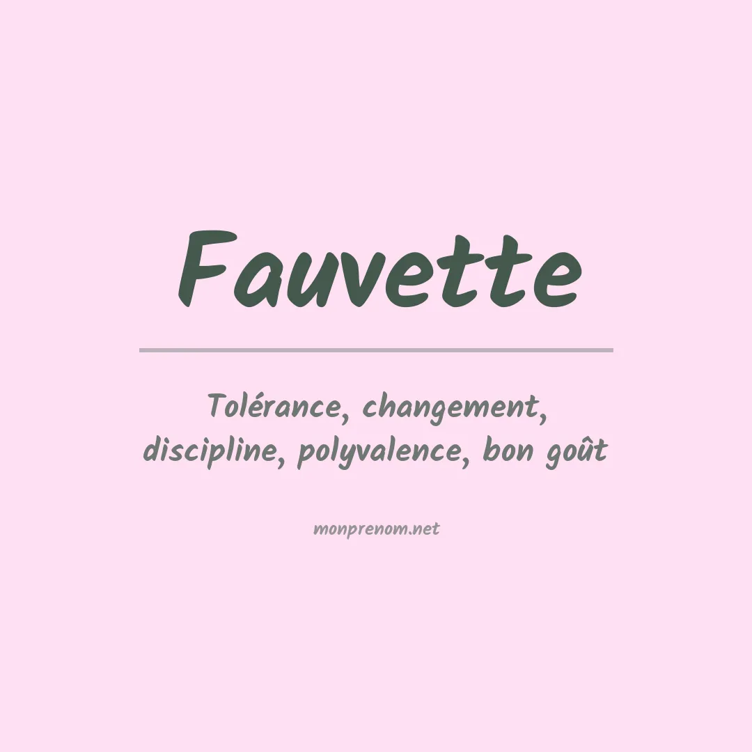 Signification du prénom Fauvette