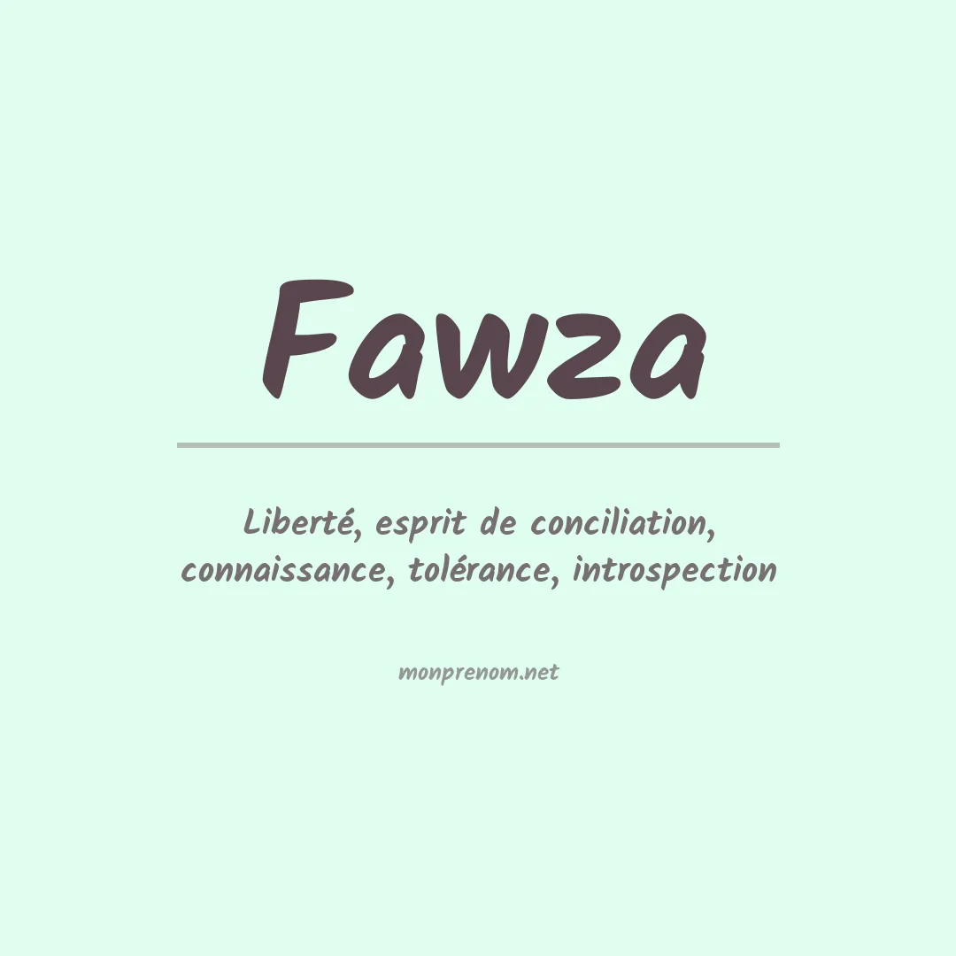 Signification du prénom Fawza