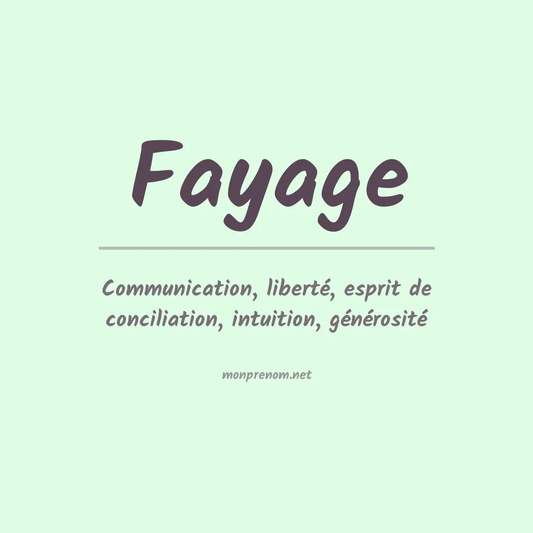 Prénom Fayage