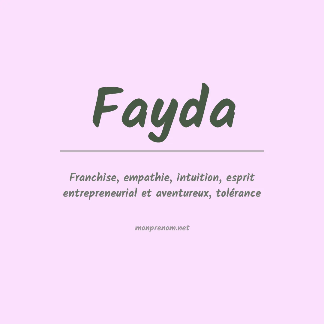 Signification du prénom Fayda