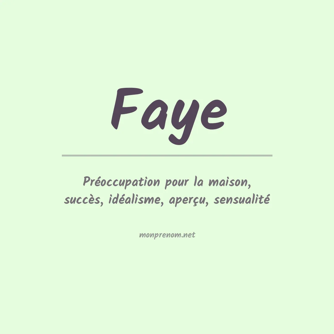Prénom Faye
