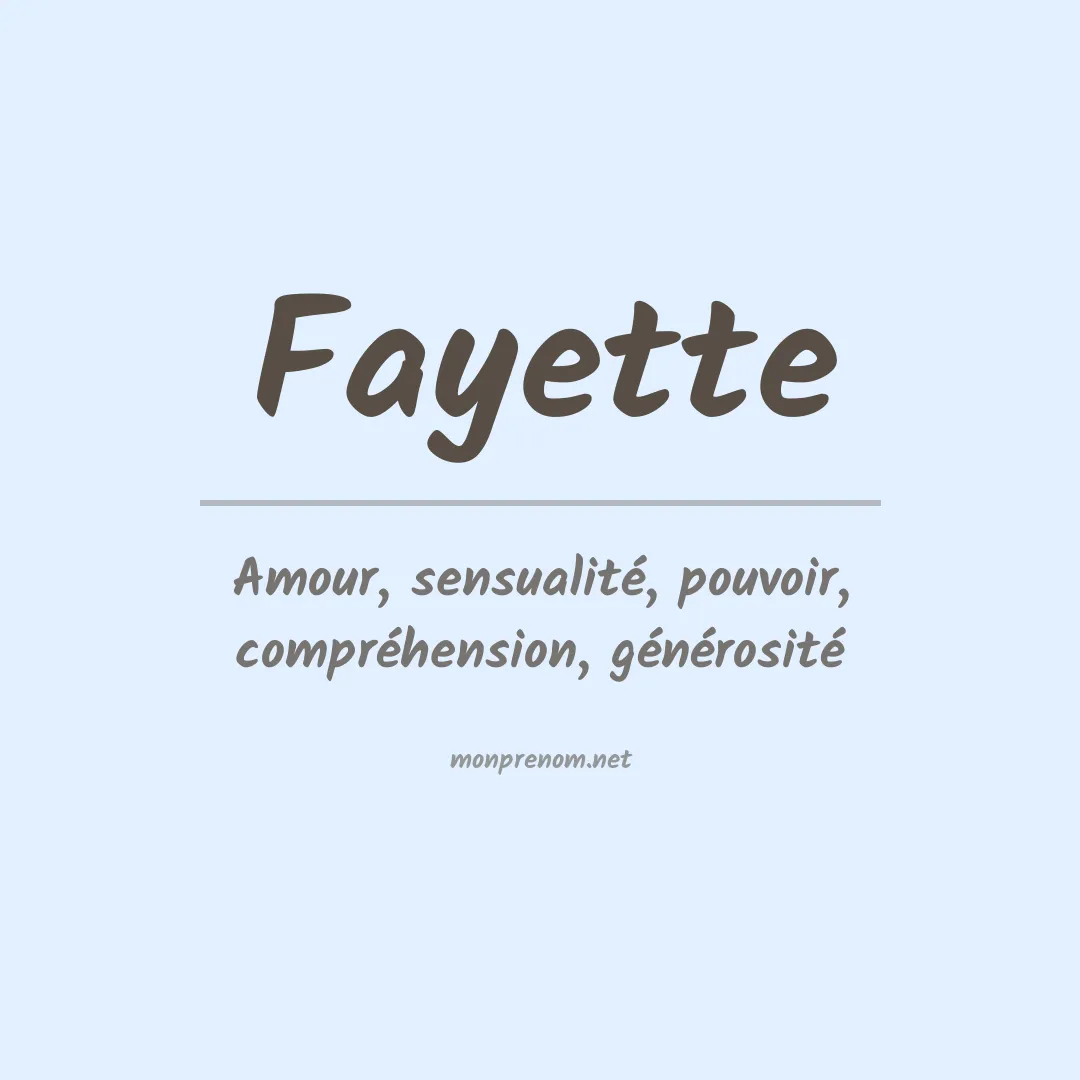 Prénom Fayette