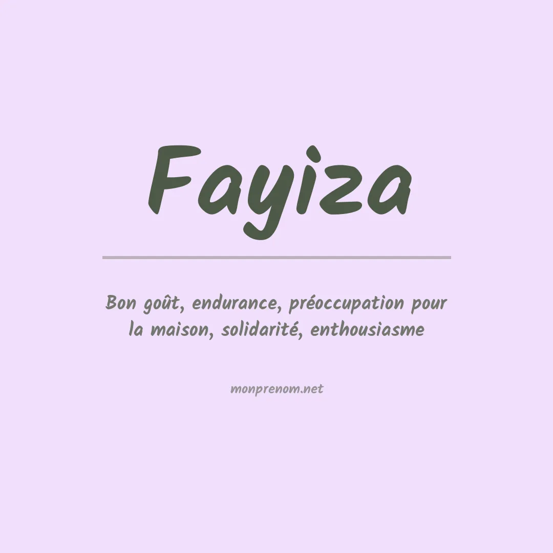 Signification du prénom Fayiza