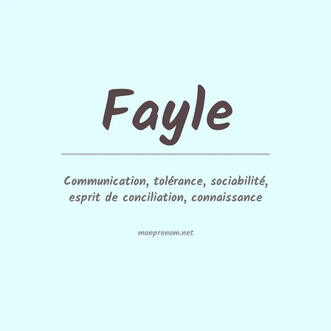 Signification du prénom Fayle
