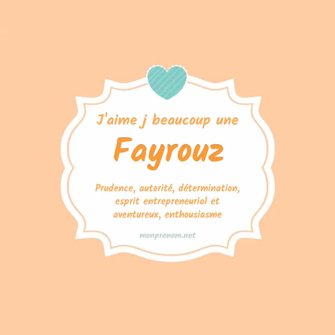 J'aime beaucoup Fayrouz