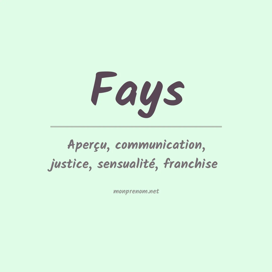 Prénom Fays