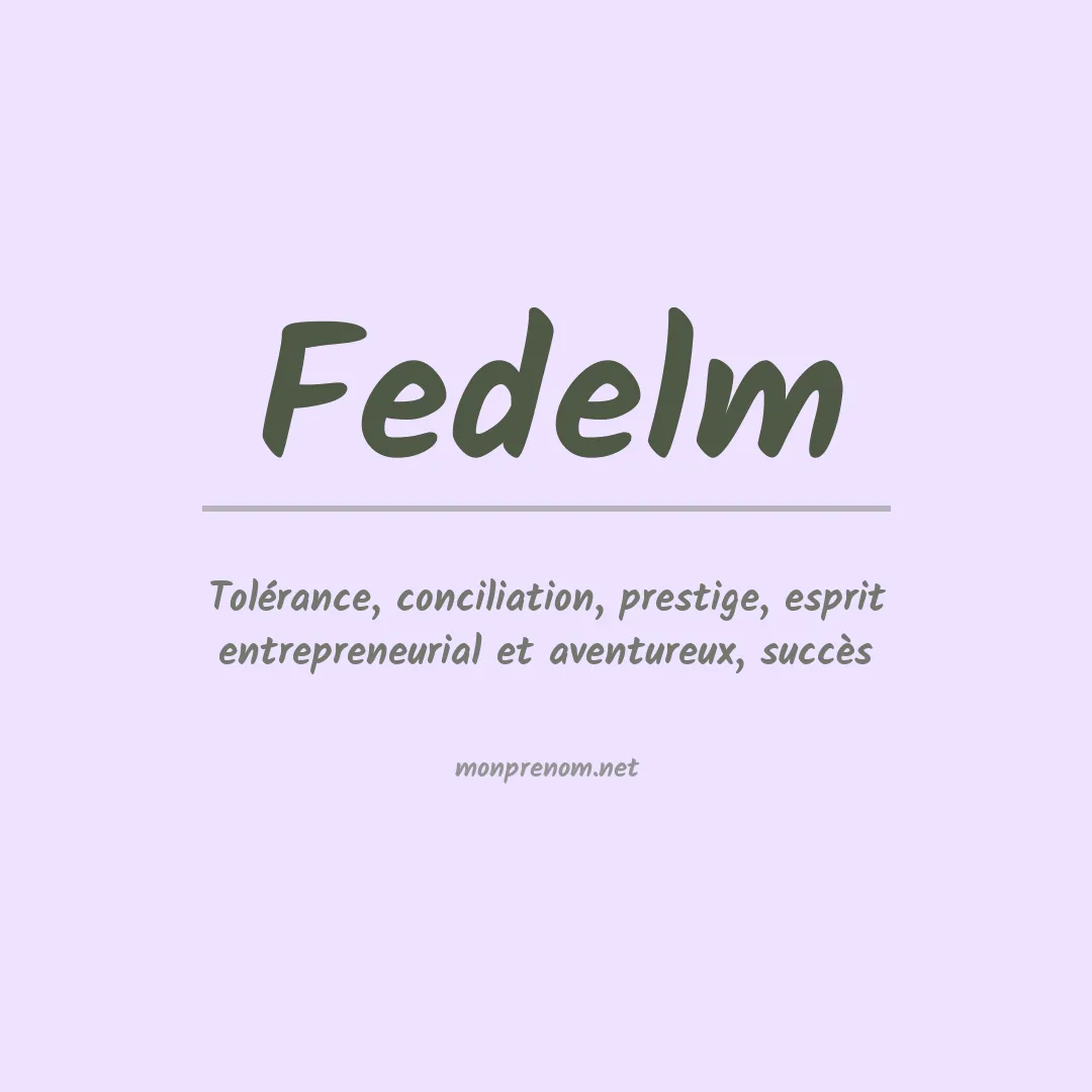 Signification du prénom Fedelm
