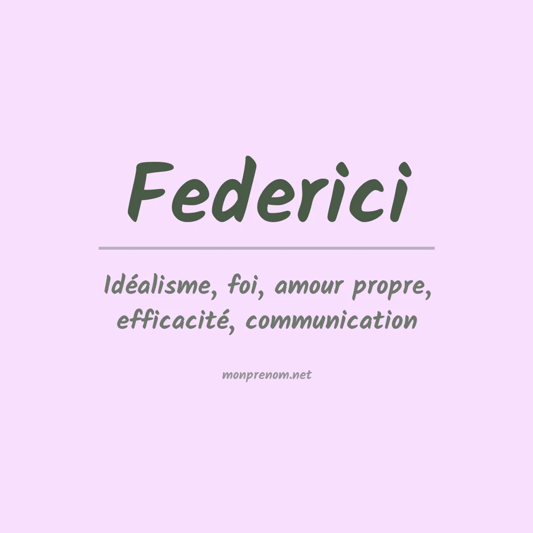 Prénom Federici