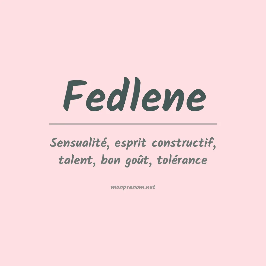 Prénom Fedlene