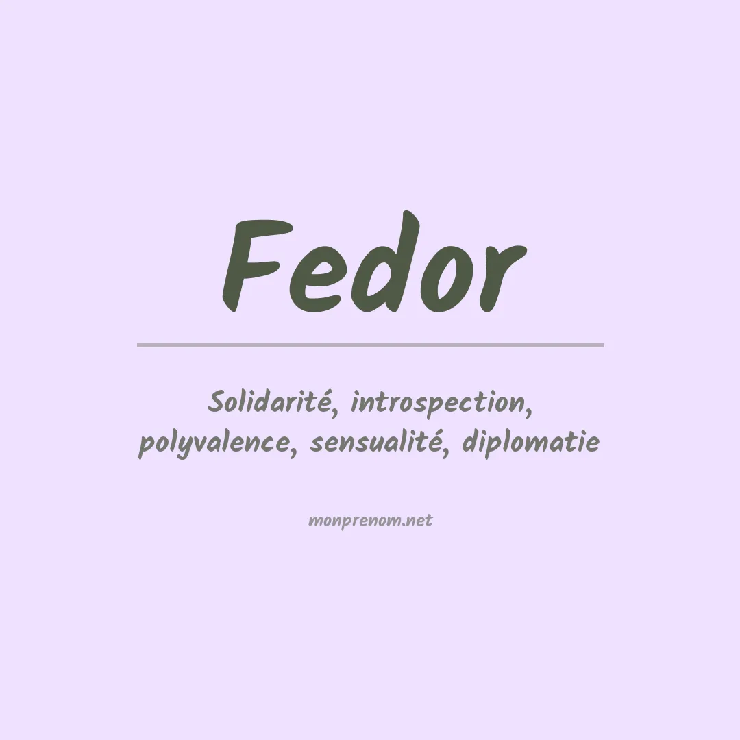Prénom Fedor