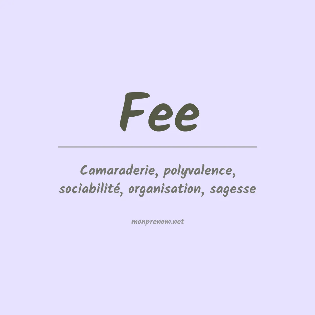 Prénom Fee