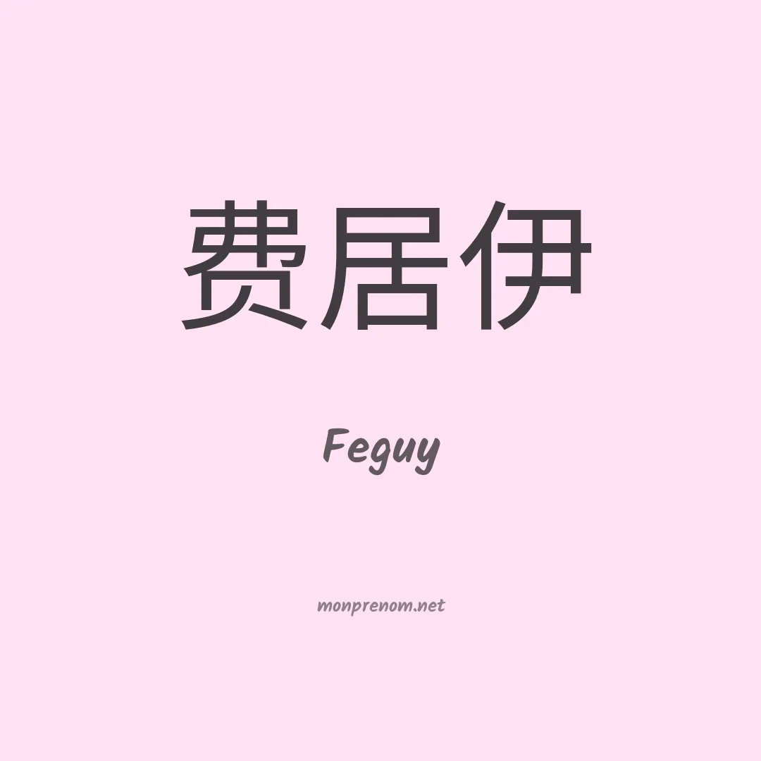 Feguy en chinois