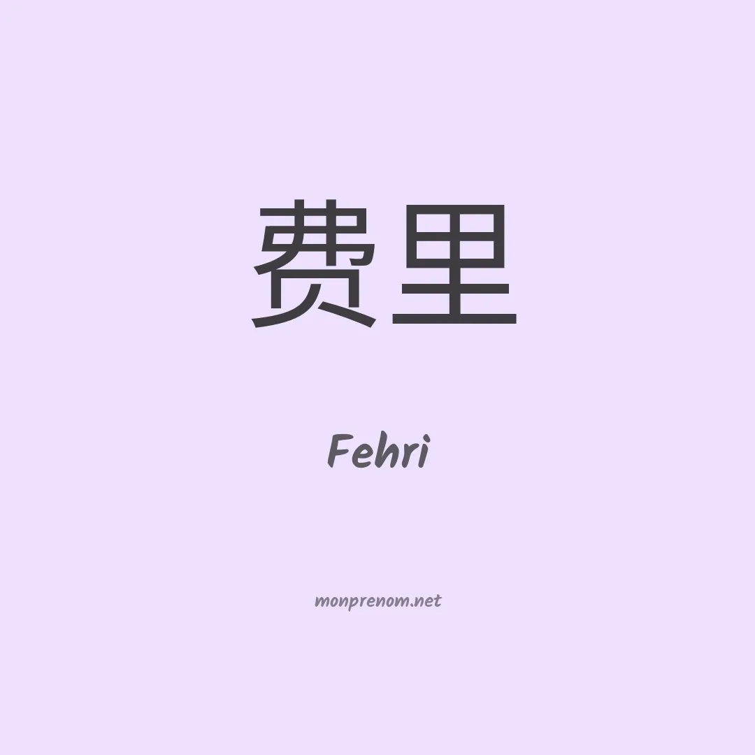 Fehri en chinois