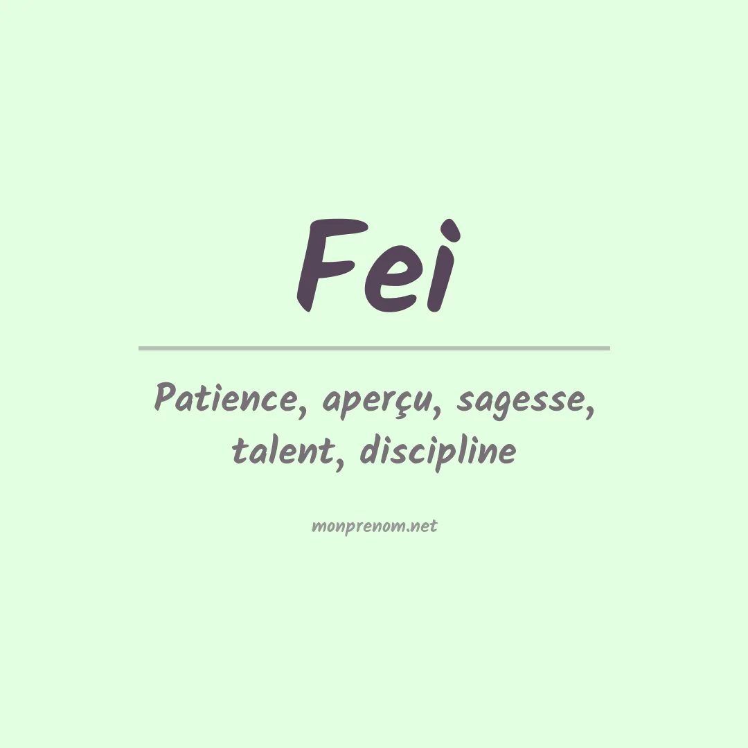 Prénom Fei