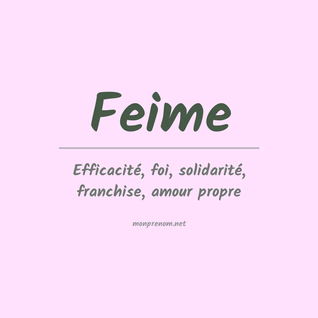 Signification du prénom Feime