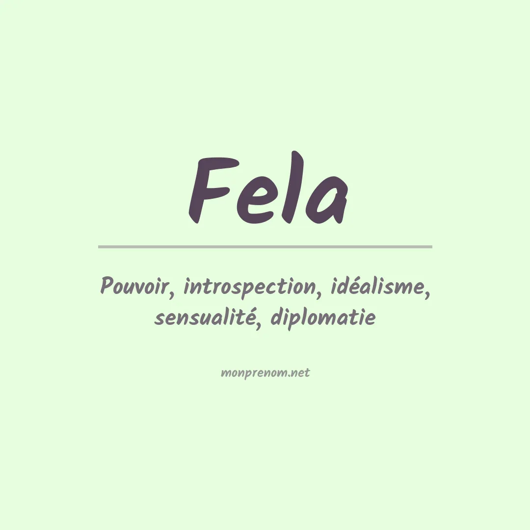Signification du prénom Fela
