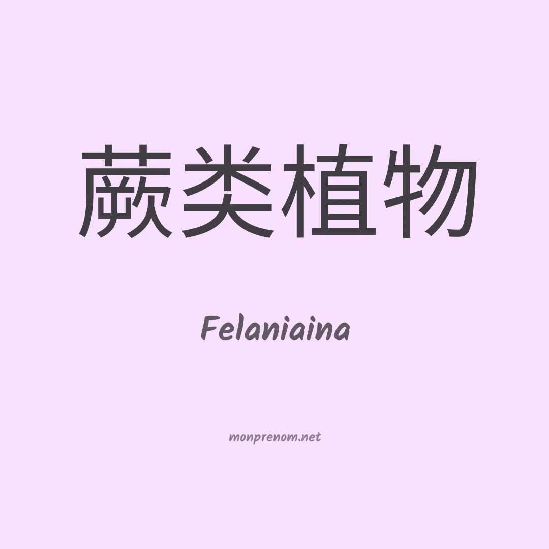 Felaniaina en chinois