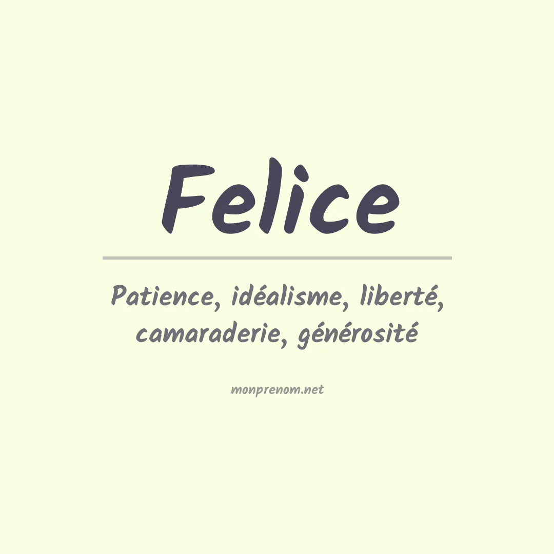 Prénom Felice