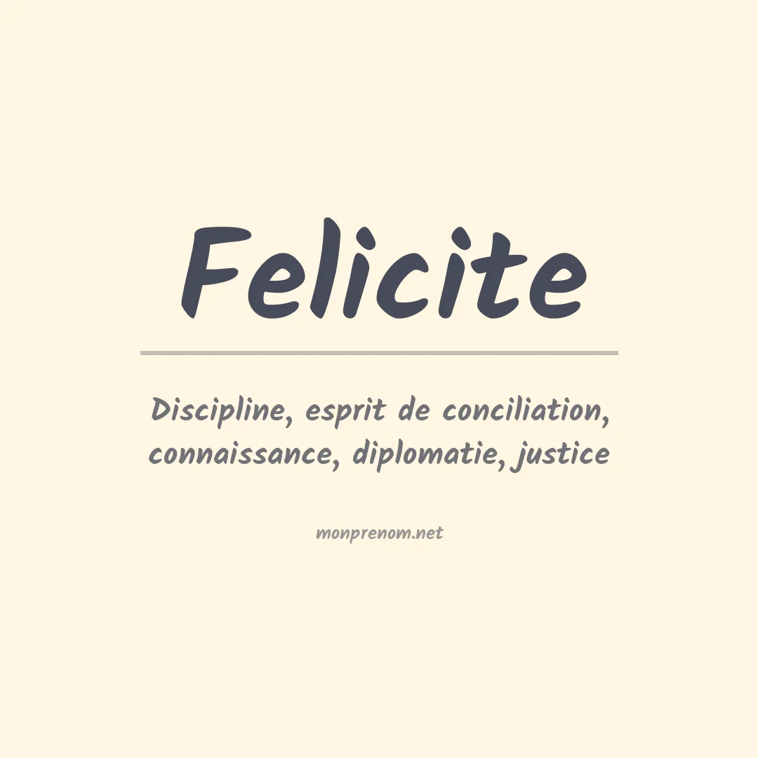 Prénom Felicite