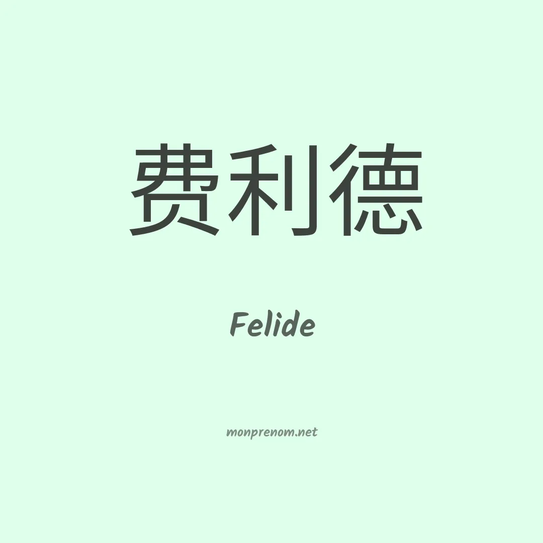 Felide en chinois