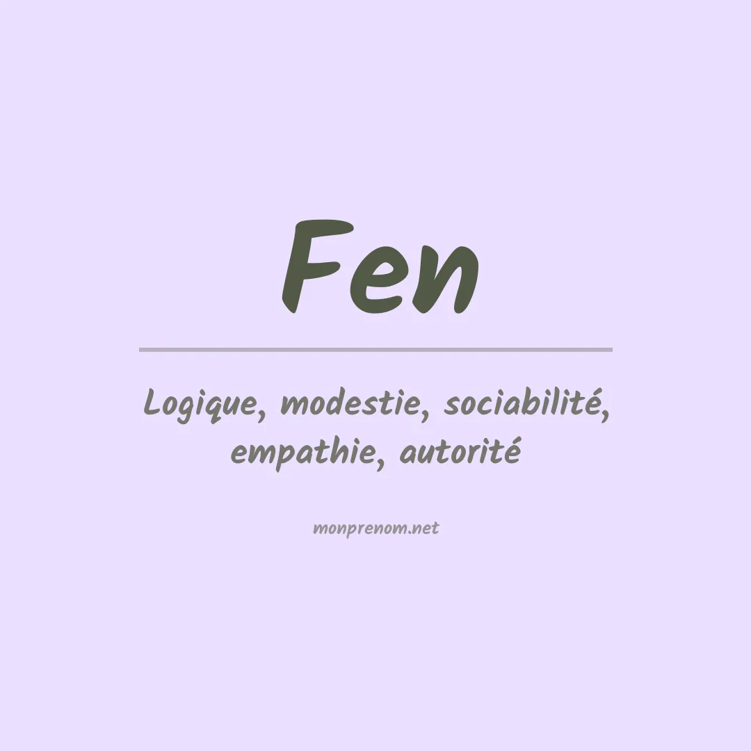 Signification du prénom Fen