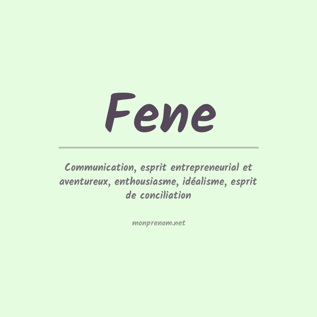 Signification du prénom Fene